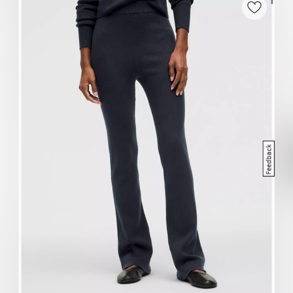 Lululemon Ribbed Merino Wool Blend Stir-up Tights - Black/grey